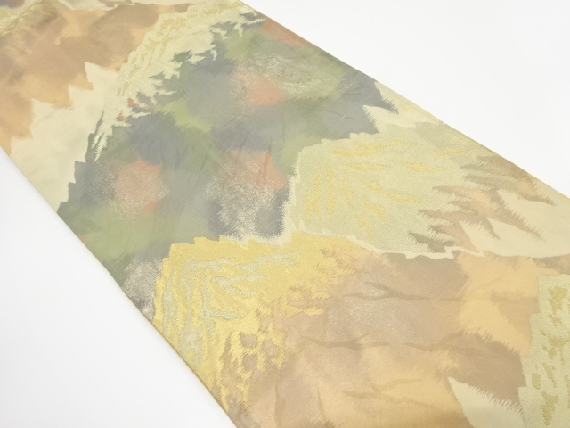 アンティーク　森戸織物製　遠山模様織り出し袋帯（材料）